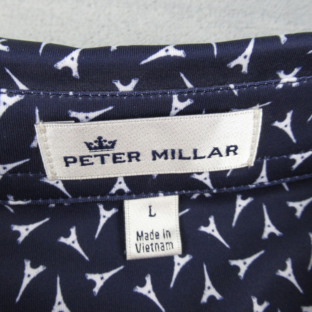 Peter Millar Ryder Cup 2018 Le Golf National France Polo Shirt Navy Eiffel L - Picture 5 of 9